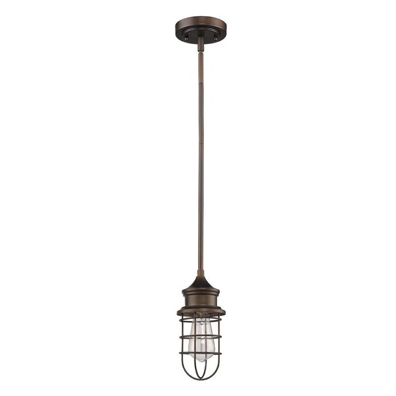 Hivvago Bronze Lantern Metal Dimmable Ceiling Light With Bronze Shades