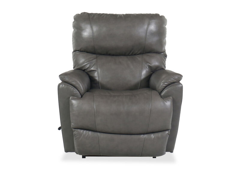 Trouper Grey Leather Rocking Recliner