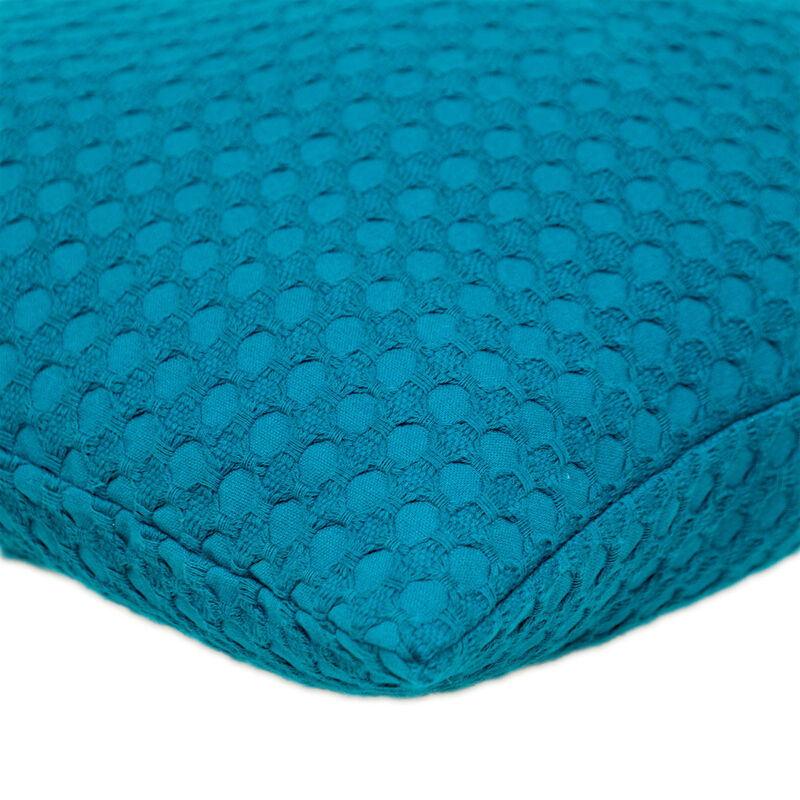 HomeRoots 20" Blue Cotton Throw Pillow With Texture image number 3