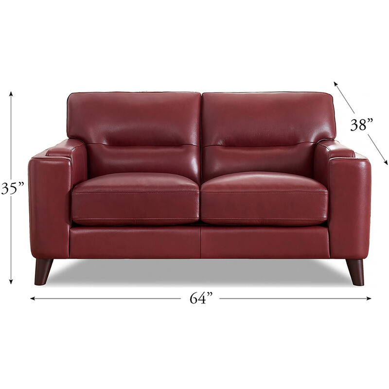 Elm Top Grain Leather Loveseat image number 3