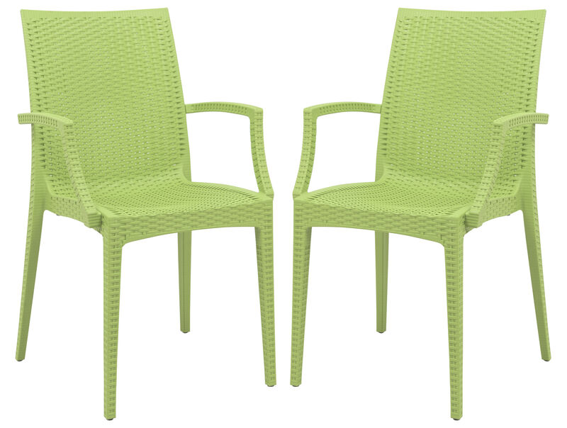 LeisureMod Weave Mace Indoor/Outdoor Chair (With Arms)