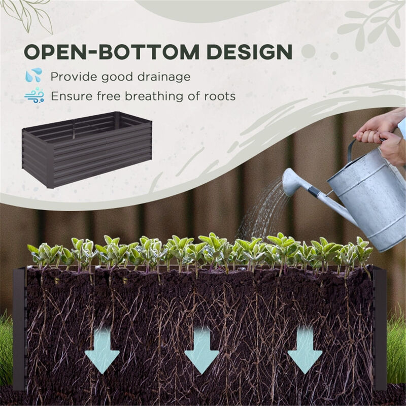 Wooden Raised Garden Bed Planter Box for Flowers and Vegetables