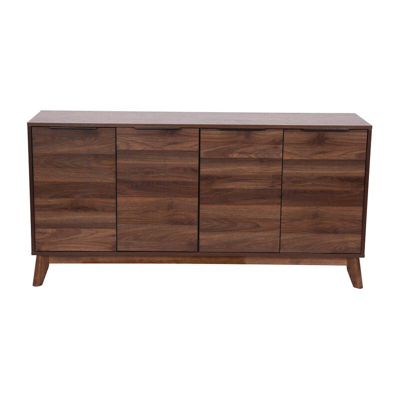 Flash Furniture 60 in 4 Door Storage Buffet Sideboard, TV Stand for up to 64" TV's, Dark Walnut image number 4