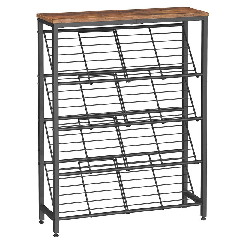 Adjustable 5-Tier Shoe Rack Holds 12-16 Pairs, Entryway Organizer image number 0