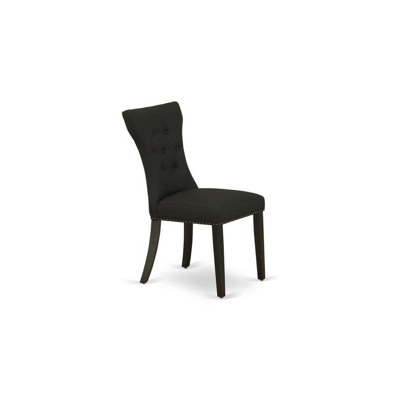 East West Furniture Dining Chair Black, GAP1T24