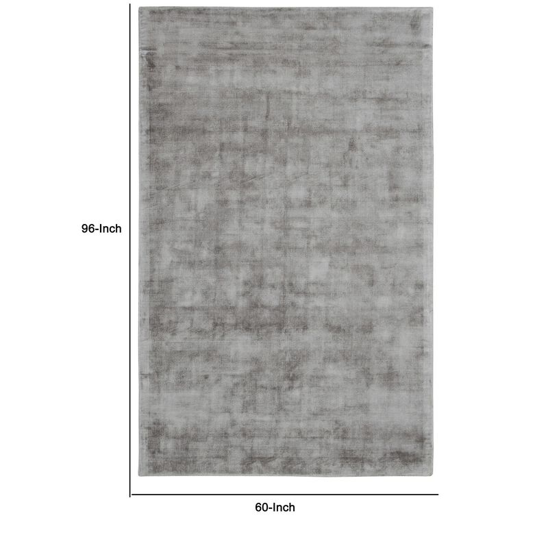 Arlo 5 x 8 Area Rug, Dove Gray Soft Viscose, Handcrafted, Non Reversible