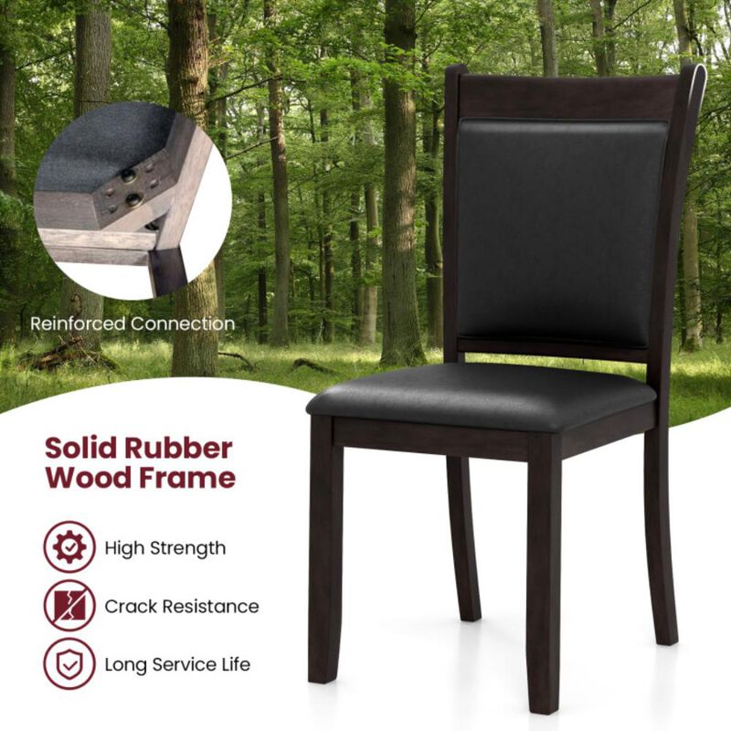 Hivvago Dining Chairs Set of 2 Faux Leather Upholstered Kitchen Side Chairs with Padded Seat