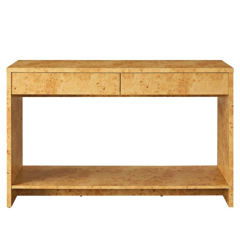 Hudson 2-Drawer Burl Wood Console Table image number 5