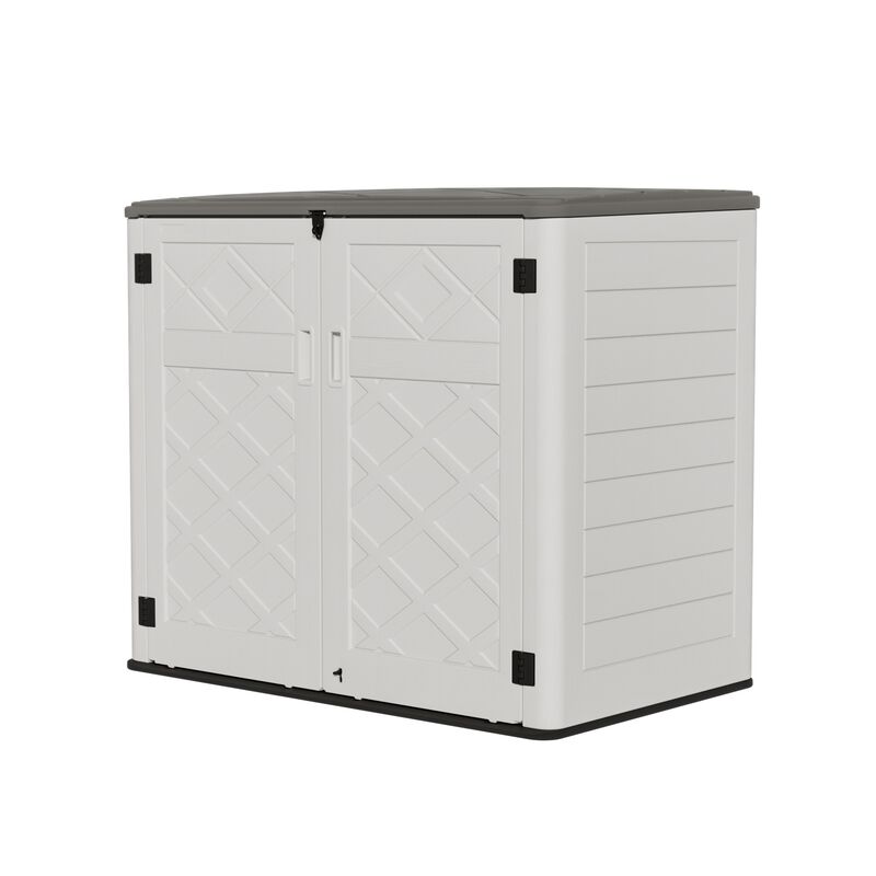 Mondawe 34.3"D x 53.2"W x 47.1"H Resin Outdoor Storage Shed with Reinforced Floor