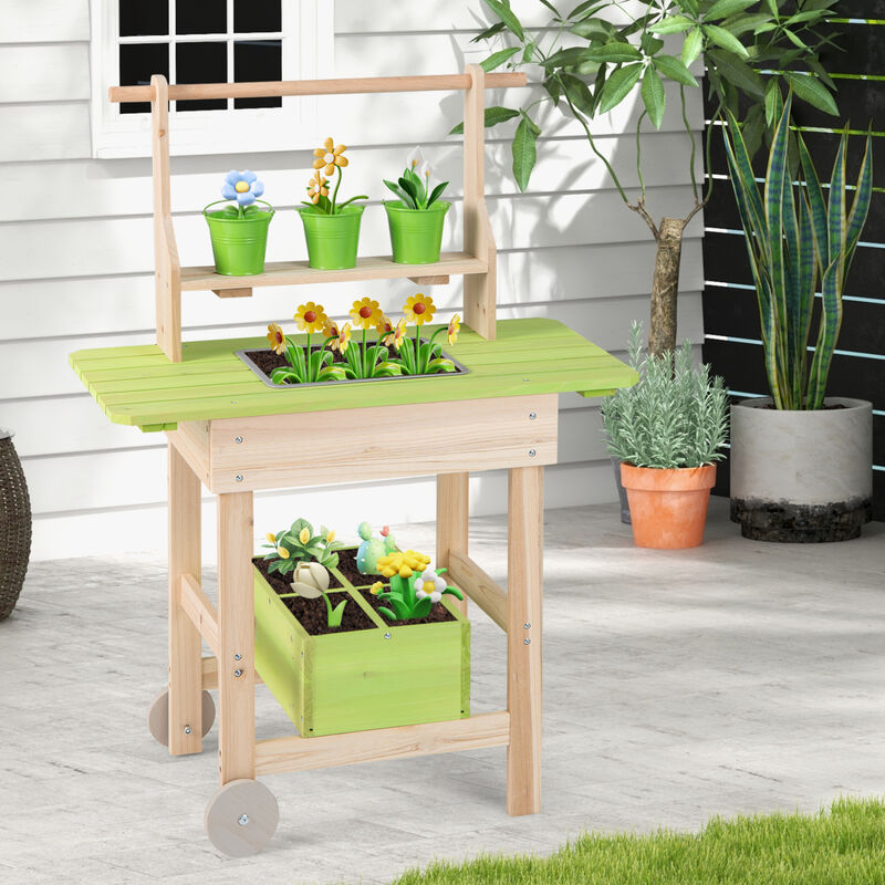 Kids Outdoor Play Kitchen with Removable Pots and Storage image number 4