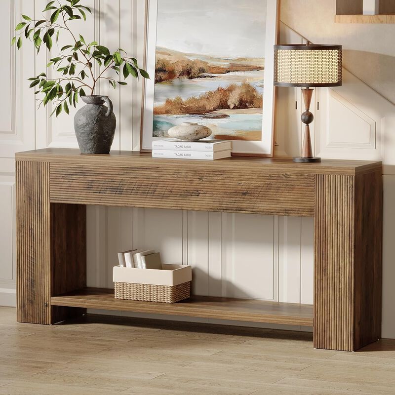 Tribesigns Farmhouse Wood Console Table image number 5