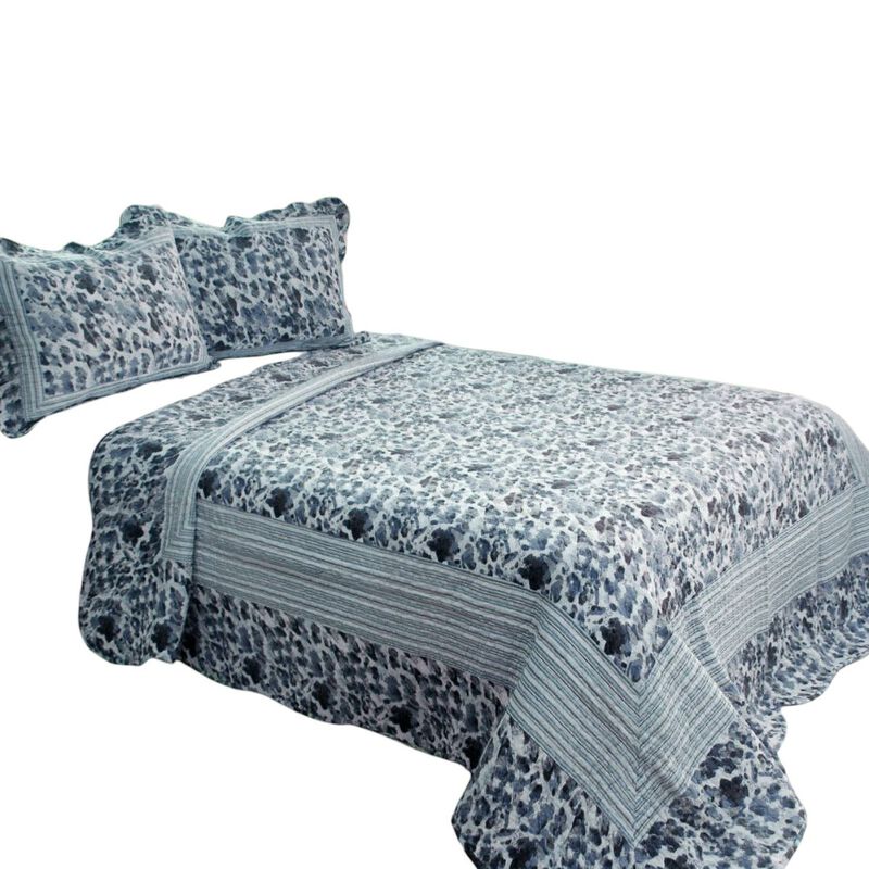 Cotton Vermicelli Quilted Printed Quilt Set 3-Piece with Pillow Shams image number 1