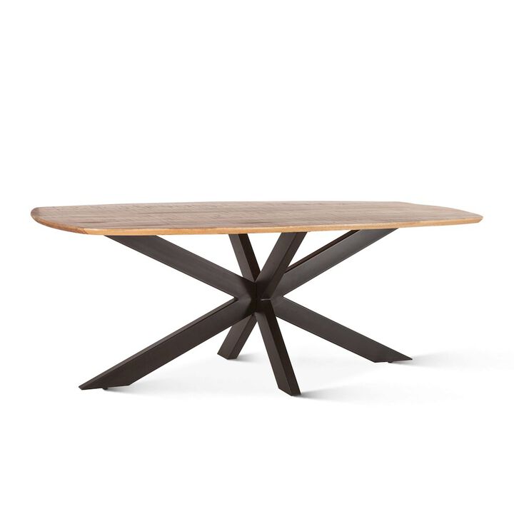 World Interiors Santa Margherita 82 Dining Table in Mango Wood and Iron