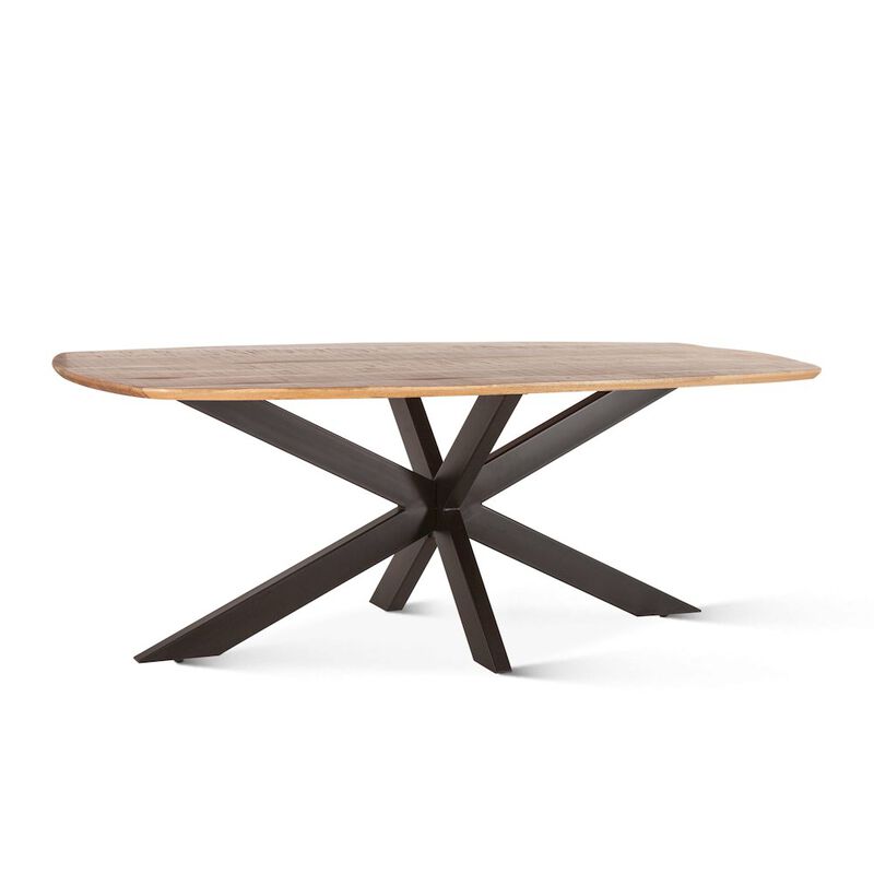 World Interiors Santa Margherita 82 Dining Table in Mango Wood and Iron