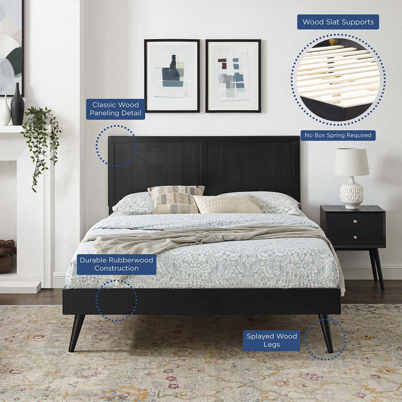 Modway - Alana Full Wood Platform Bed With Splayed Legs image number 9