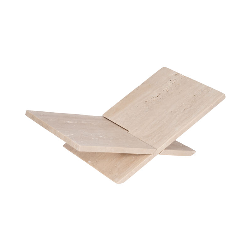 18" Travertine Bookstand, Tan image number 2