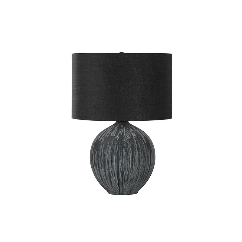 Monarch Specialties I 9618 - Lighting, 23"H, Table Lamp, Black Ceramic, Black Shade, Contemporary image number 1