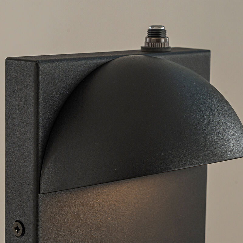 1-Light H11 in. Modern Outdoor Integrated LED Wall Light with Dusk-to-Dawn Sensor Minimalist Lines Black Exterior Sconce image number 5