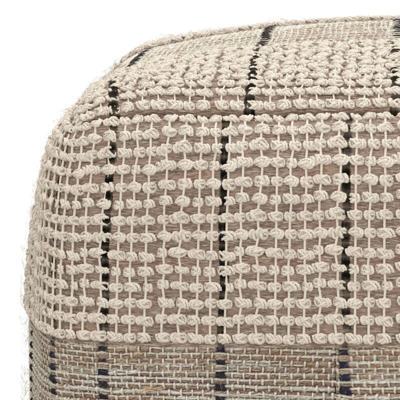 Elmer Square Woven Pouf
