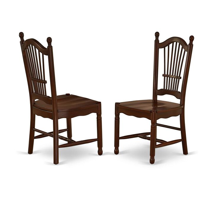 East West Furniture Dining Chair Mahogany, DOC-MAH-W