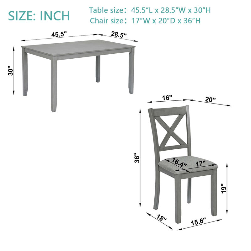 Riflil 5‑Piece Farmhouse Dining Set image number 9