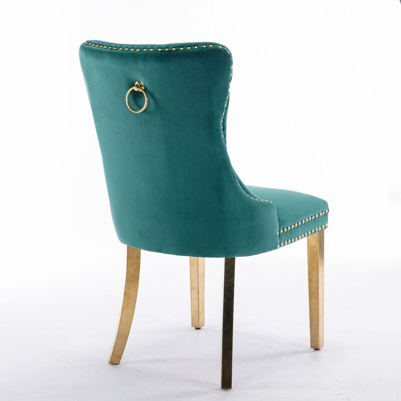 Streamdale Contemporary Velvet Dining Chairs, Set of 2 image number 4