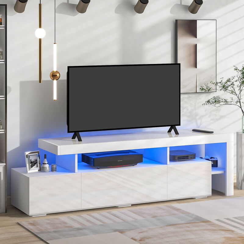 Merax Modern Style 16-colored LED Lights TV Cabinet