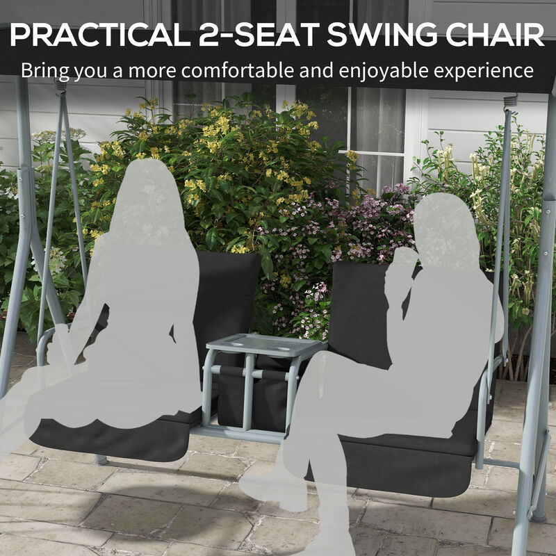 Hivvago Patio Swing Chair with Table for Backyard and Garden image number 6