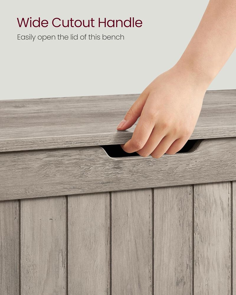 Storage Chest, Storage Bench, Entryway Bench with 2 Safety Hinges, Shoe Bench, Farmhouse Style