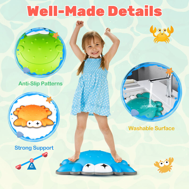 Kids Stepping Stones 9 Piece Non Slip Toddler Balance Sensory Play Toys Multicolor image number 6