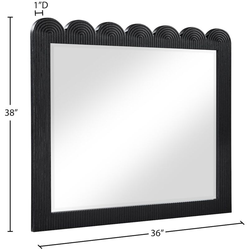 Meridian Furniture Scallop Black Mirror