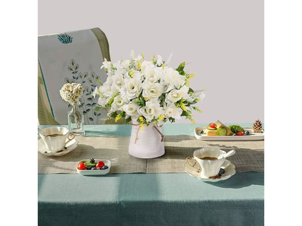 White Artificial Gardenia Flowers Vase Filler Centerpieces