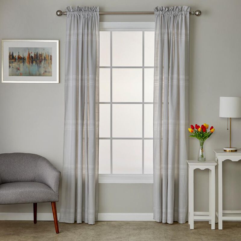 SKL Home By Saturday Knight Ltd Home Adelyn Window Curtain Panel Pair - 2-Pack - 104X84", Gray