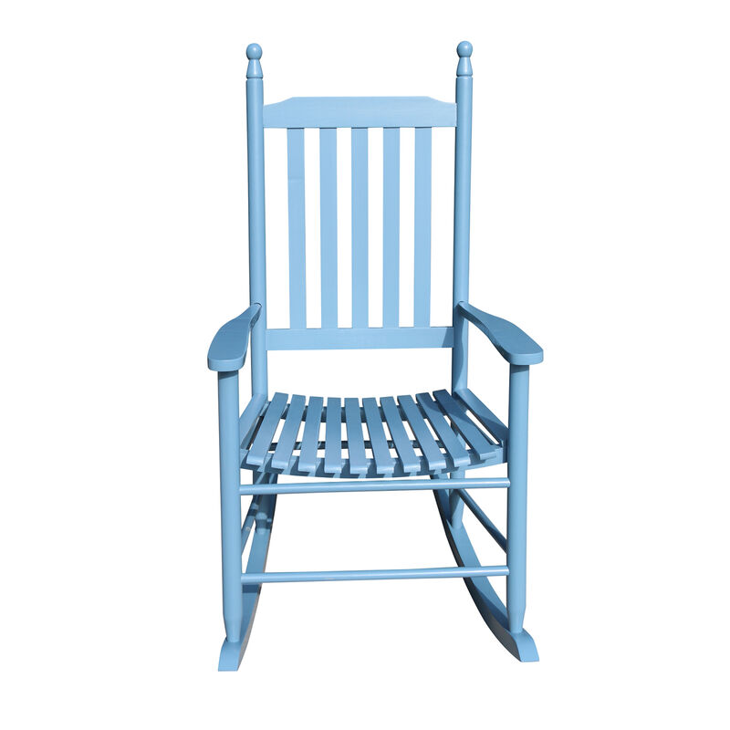 wooden porch rocker chair blue