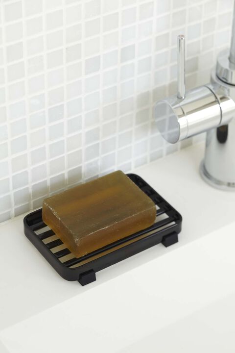 Slotted Soap Tray in Black