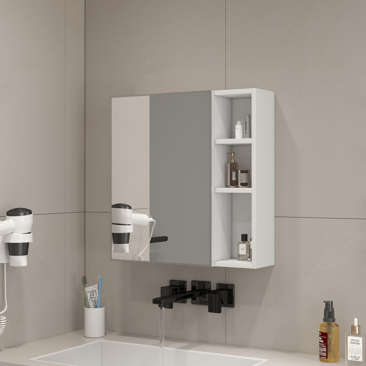 ELEMENT ACE Space-Saving Wall-Mounted Mirror Cabinet with Storage Compartments for Organized Bathroom Essentials