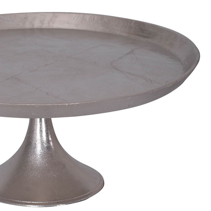 Aluminum Round Footed tray, Silver image number 3