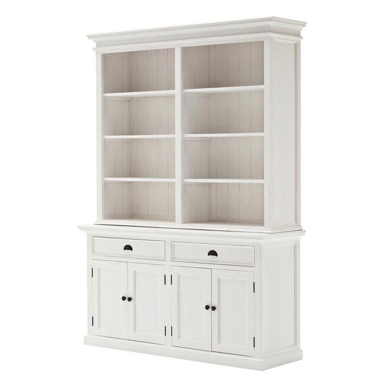 Belen Kox Classic White Hutch Bookcase with Versatile Storage, Belen Kox
