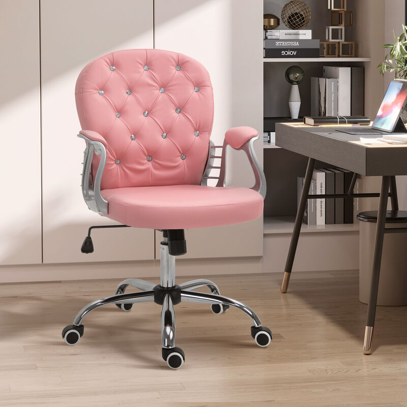 Hivvago PU Leather Office Chair with Tufted Back and Swivel Base image number 1