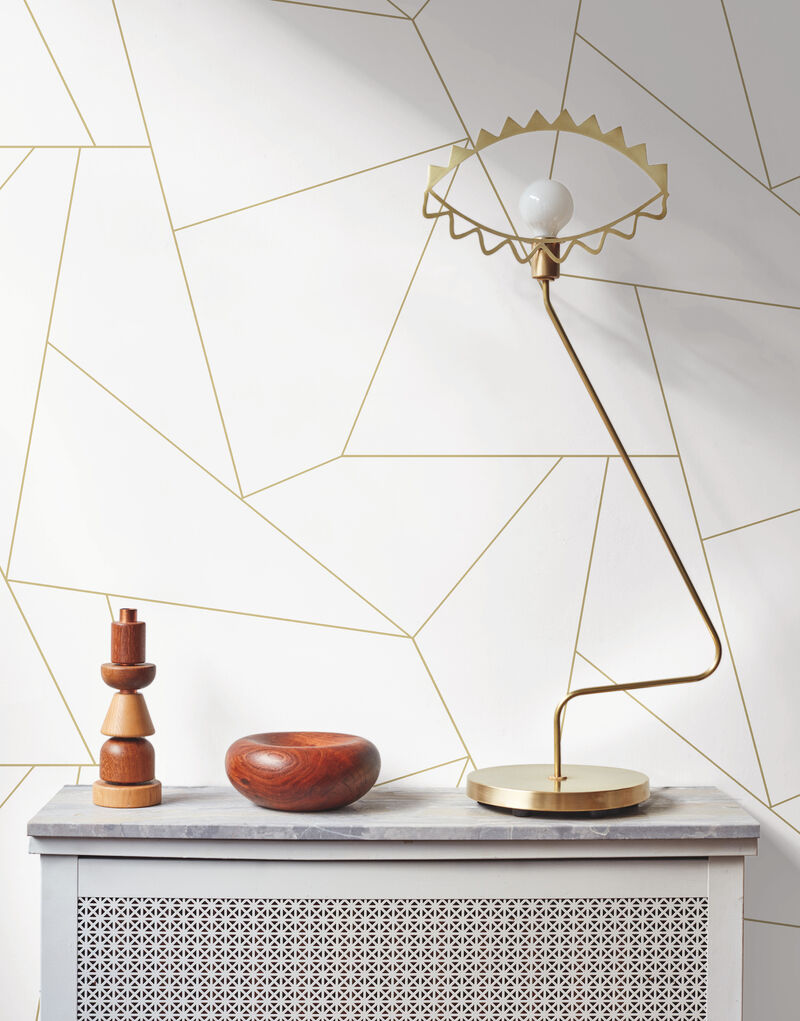 Fractured Prism  Gold Metallic Peel & Stick Wallpaper image number 3