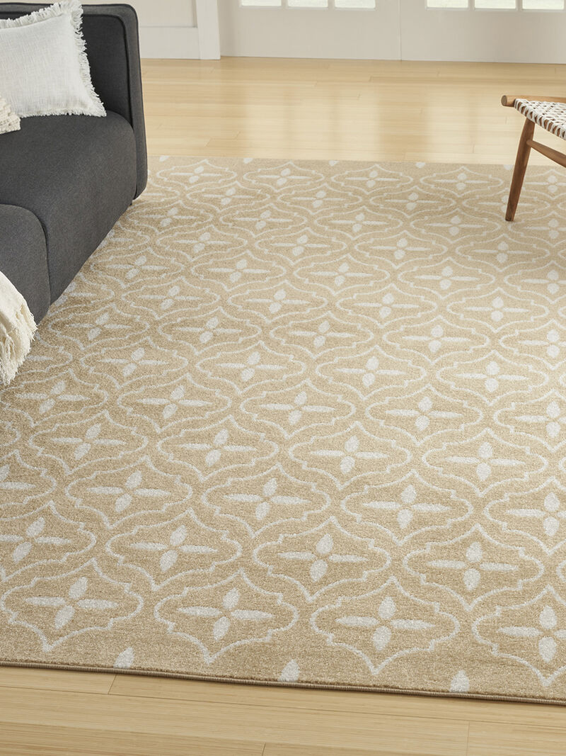 Nourison Essentials NRE04 Beige/Ivory 5' x 7' Rug image number 8