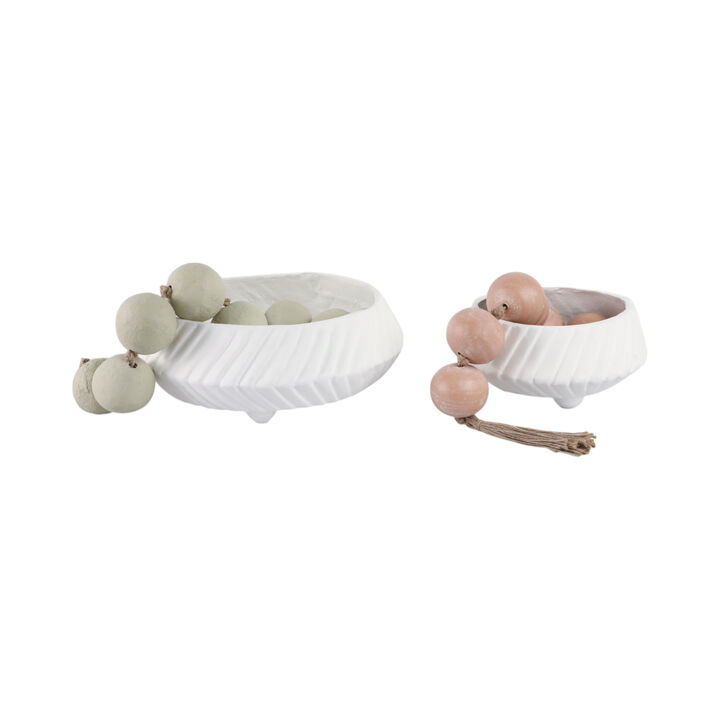 S/2 Tapered Ecomix Bowls White