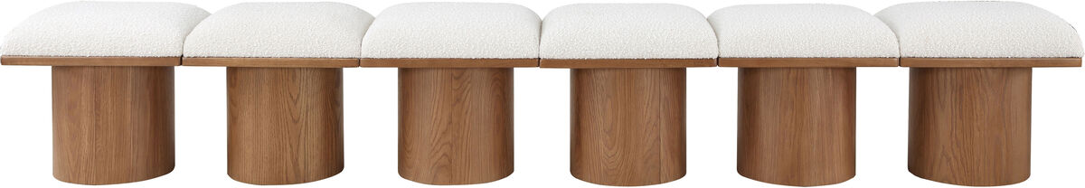 Meridian Furniture Pavilion Cream Boucle Fabric Bench