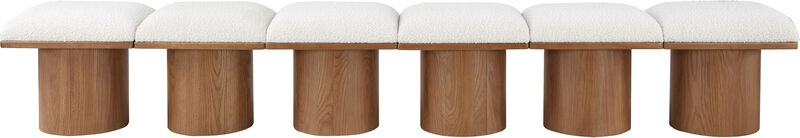 Meridian Furniture Pavilion Cream Boucle Fabric Bench