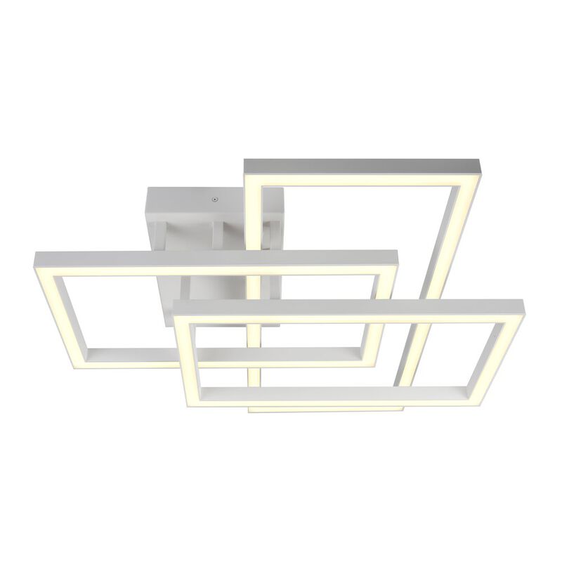 VONN Lighting Integrated LED Ceiling Lighting Rectangular Semi Flush in White
