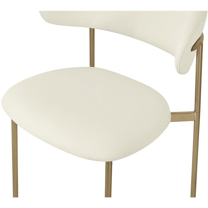 Meridian Furniture Lupita Cream Vegan Leather Dining Chair, Set of 2