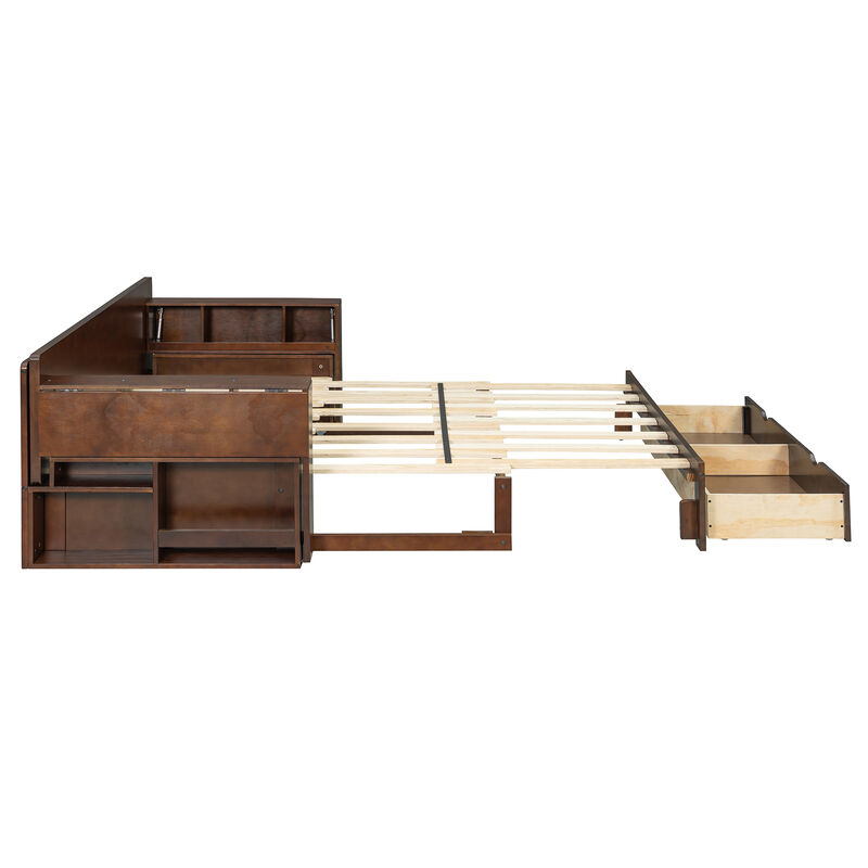 Merax 4-in-1 Multifunctional Sofa Bed Desk with Storage image number 7