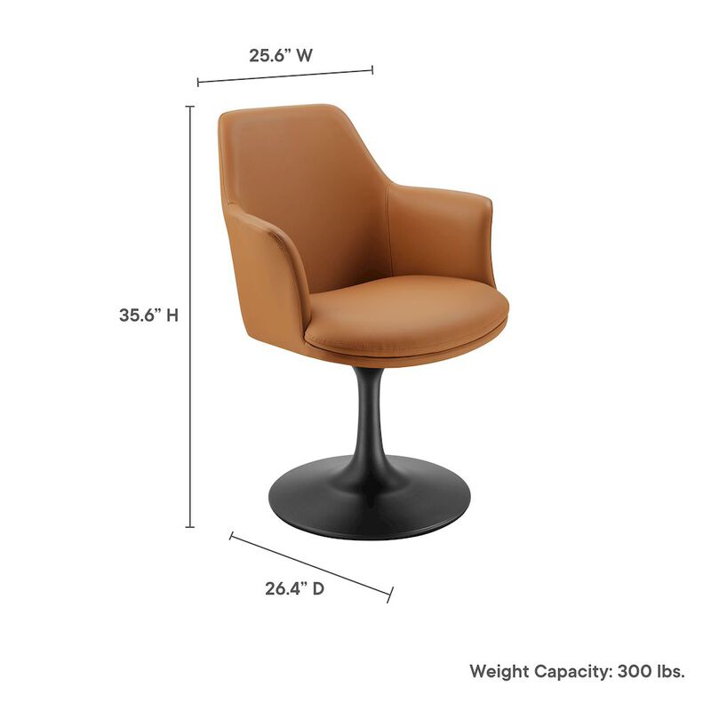 Lippa Swivel Dining Vegan Leather Armchair image number 1
