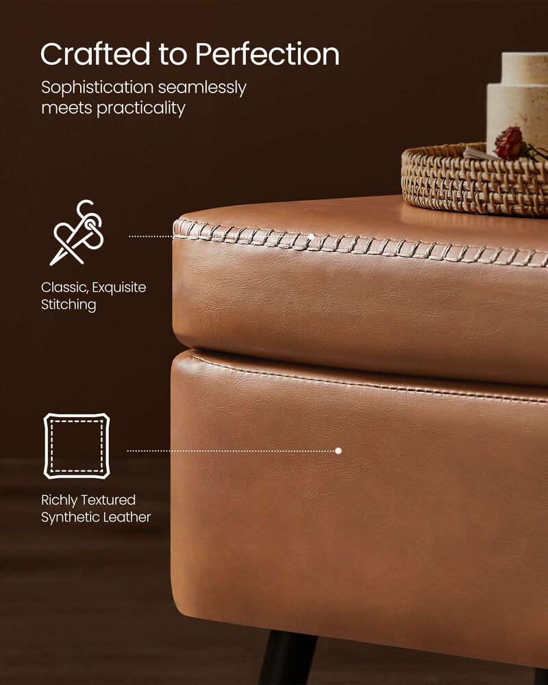 Storage Ottoman Bench with Steel Legs