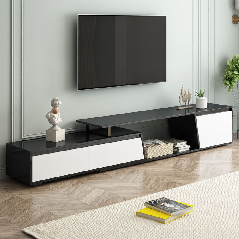 Merax Minimalist Rectangle Extendable TV Stand